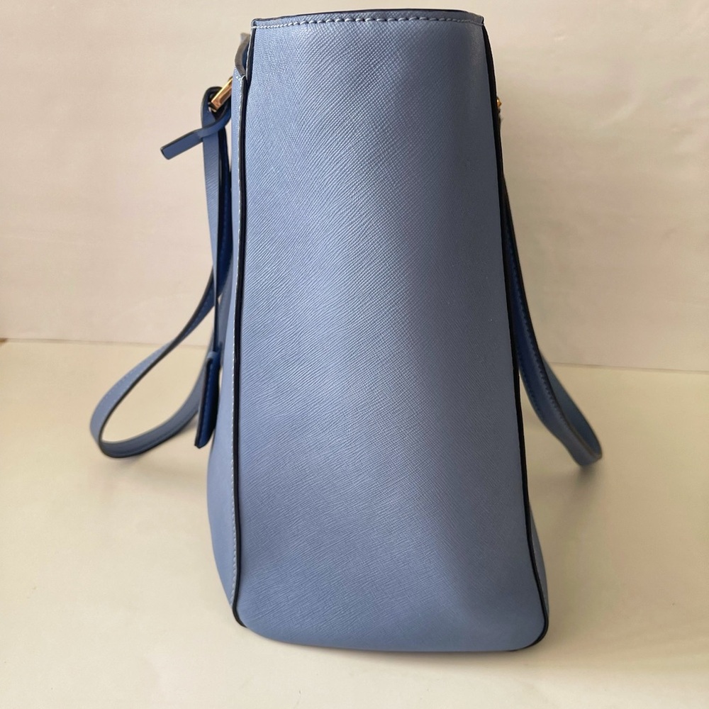 Tory Burch Saffiano leather tote blue tote handbag - Picture 4 of 9